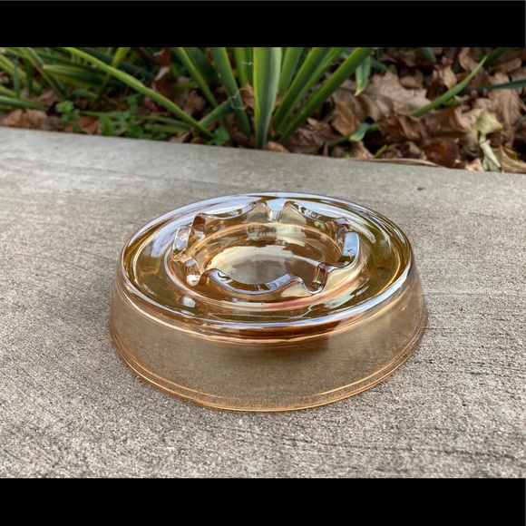 🤎 Antique vintage iridescent carnival glass ashtray - Picture 2 of 6
